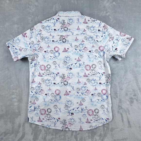 NWT Free Planet Mens Size XL Sailing Americana Short‎ Sleeve 100% Cotton Shirt - Picture 13 of 13